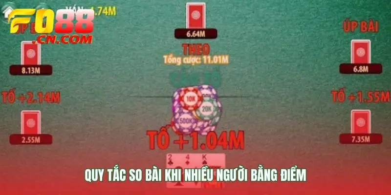Cách so bài khi một bàn chơi nhiều người bằng điểm